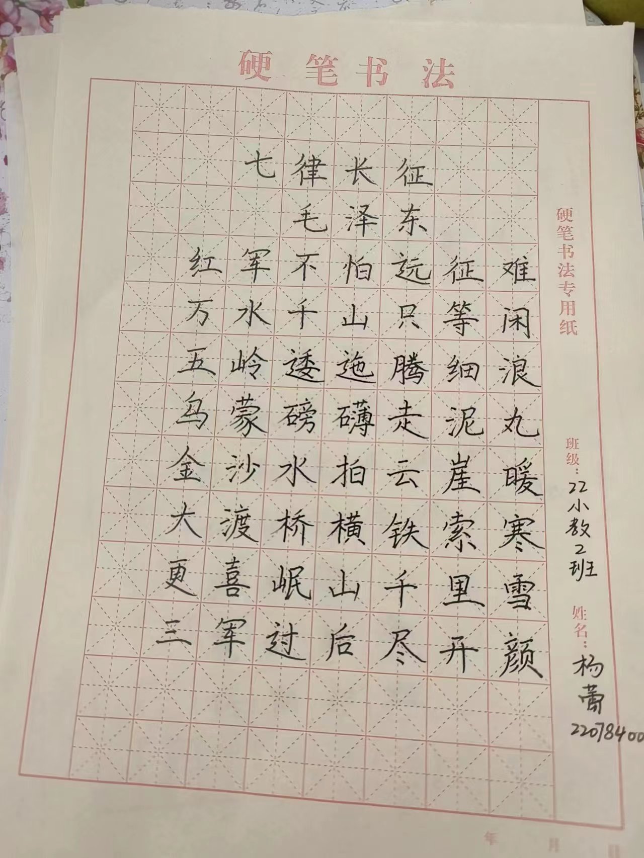 爱国的书法作品60字图片